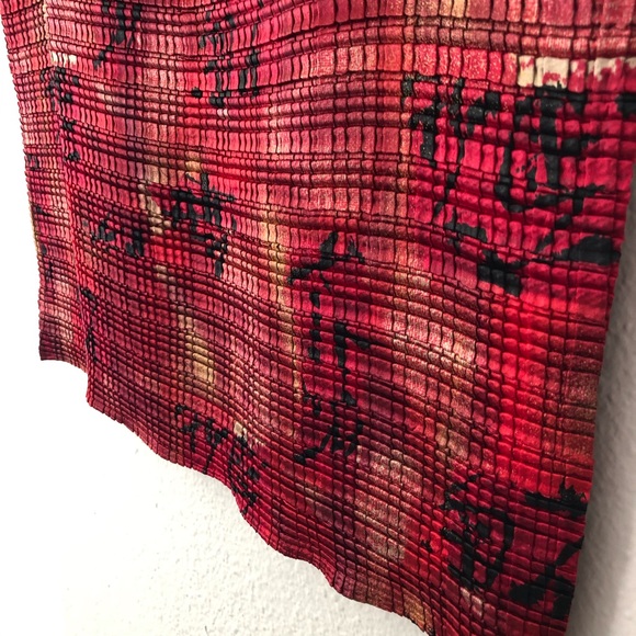 1X Rebecca Jones Red Oriental Print Sleeveless Top - Picture 2 of 5